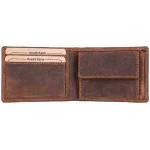 Imported leather wallet with a sleek and elegant design, made of high-quality durable leather. The wallet has multiple compartments for cash, cards, and coins, making it a practical and stylish accessory for daily use.