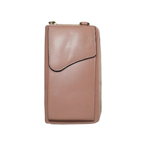 Leather Clutch Bag Pink